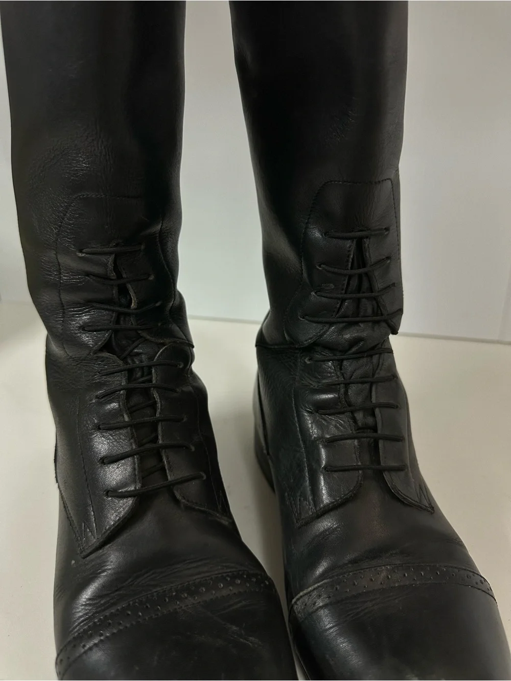 Ovation Equestrian Black Knee-High Lace-Up Riding Boots - Women's 467446